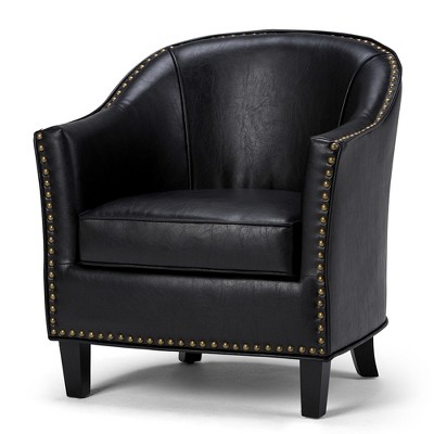 target black leather chair