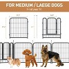 Dog Playpen for Large Medium Small Dogs, Heavy Duty Metal Dog Fence with Gate, Portable & Fold up Puppy Exercise Pen for Yard, Garden, RV Camping - 3 of 4
