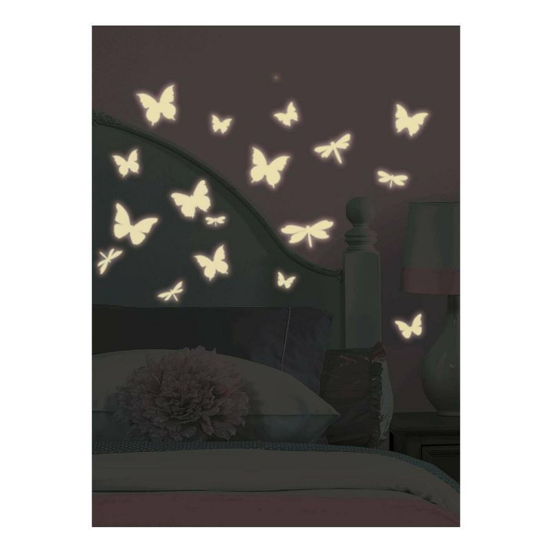 Butterflies and Dragonflies Glow in the Dark Wall Decal White - RoomMates, 6 of 9