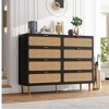 Rattan 8 Drawer Dresser for Bedroom, 47"W Wooden Chest of Drawers with Metal Handles, Wooden Dresser TV Stand, Clothes Storage Organizer for Bedroom - 2 of 4