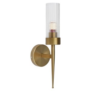 YIYIBYUS 1-Light Gold Modern Wall Sconce with Glass Shade for Bedroom Living Room - 1 of 4