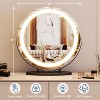 19'' Round Lighted Vanity Mirror with 3 Color Dimmable LED, Smart Touch Control & 360 Rotation Makeup Mirror for Bedroom, Dressing Room, Tabletop - 2 of 4