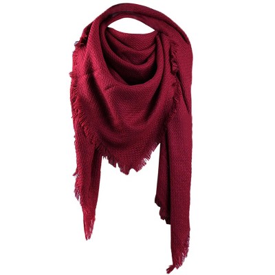 Allegra K Women Shawl Warm Tasseled Fringe Pashmina Soft Scarf : Target