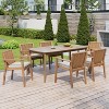 Christopher Knight Home Anivia Rustic 7 Piece Patio Acacia Wood Dining Set with Cushions - 2 of 4