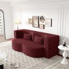 KWPZQEB Convertible Folding Sofa Bed, Teddy Fabric Foam-Filled Couch with 2 Pillows, Modern Folding Loveseat Sofa for Living Room, Bedroom - 2 of 4