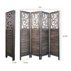 Elegant wooden partition, 6 feet high with carved design, four panels that can be flexibly folded - image 4 of 4