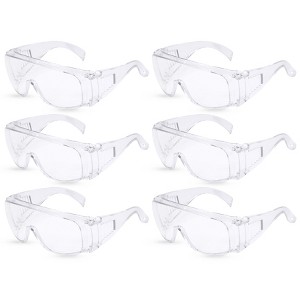 Bison Life Diamont Vented Clear Over The Glass Safety Goggles, Anti Fog & Anti Scratch, ANSI Z87.1 - 6 Pack - 1 of 4