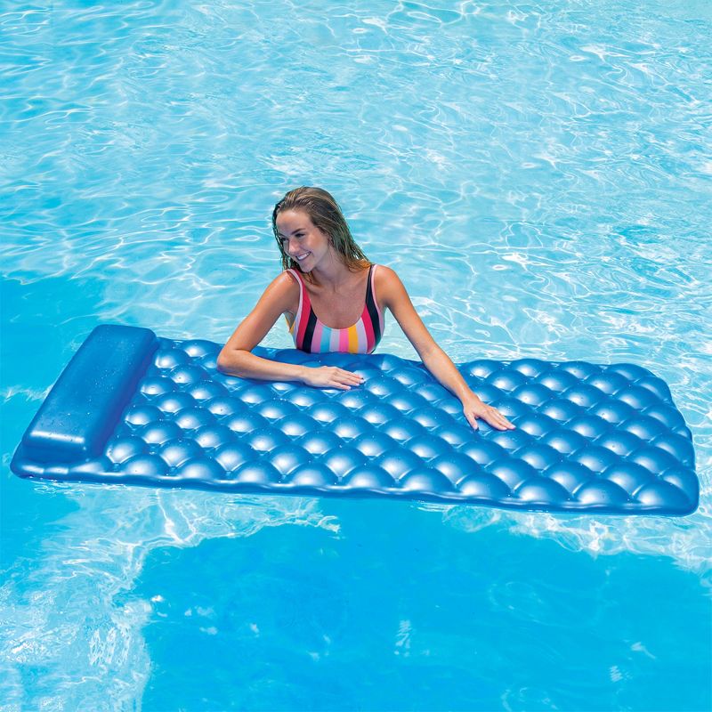Kelsyus 72 Inch Laguna Lounger Portable Roll Up Foam Floating Mat with Built In Oversized Pillow for Swimming Pool, Lake, Beach, 4 of 7