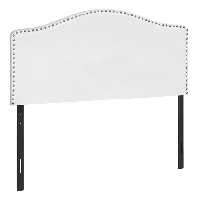 Monarch Specialties Bed Headboard Only Full Size Bedroom Upholstered Pu Leather Look White Transitional
