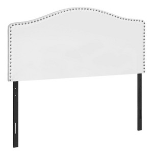 Monarch Specialties Bed Headboard Only Full Size Bedroom Upholstered Pu Leather Look White Transitional - 1 of 4