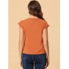 INSPIRE CHIC Women's Work Business Casual Plain Cap Sleeve Blouse - 4 of 4