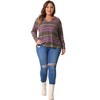 Agnes Orinda Women's Plus Size Long Sleeve Notch V-Neck Casual Fall Winter Blouses - 3 of 4