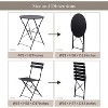 Outdoor 3-Piece Foldable Bistro Set, Folding Outdoor Patio Furniture Sets, 2 Chairs and 1 Table, Weather-Resistant Conversation Set for Patio - 2 of 4