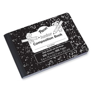 Pacon Junior Composition Book, Black Marble, 3/8" Ruled 5" x 7-1/2", 100 Sheets (Pack of 12) - 1 of 1