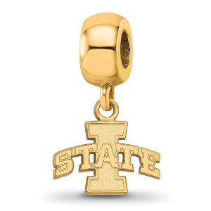 Black Bow Jewelry 14k Yellow Gold Plated Sterling Silver Iowa State Cyclones NCAA Bead Charm - 1 of 4