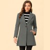INSPIRE CHIC Women's Regular Fit Notched Lapel Long Sleeve Buttoned Classic Coat - 3 of 4
