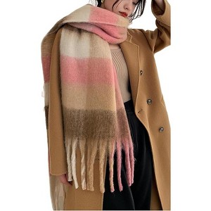 MSDC Winter Women Warm Scarf Long Shawl Large Scarves Cold Weather Thick Blanket Scarfs Colorful Plaid - 1 of 4