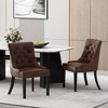 Lyngins 2-Pack Modern Upholstered Dining Chair with Diamond Stitching, Ergonomic Curved Backrest, Padded Microfiber Seat, Sturdy Wooden Legs - 3 of 4
