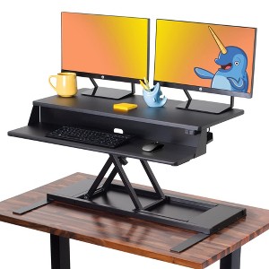 FlexPro Premier Electric Standing Desk Converter  36" Sit to Stand Workstation  Black  Stand Steady - 1 of 4