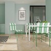 Modern Armless Outdoor Chair with Sturdy Metal Legs, All-Weather Patio Accent Seating for Porch, Garden or Balcony-The Pop Home - 2 of 4
