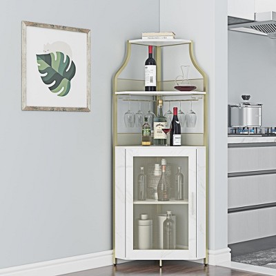 Corner Wine Cabinet with Removable Wine Rack