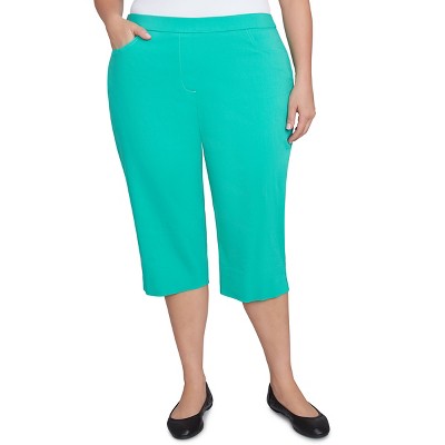 Alfred Dunner Womens Plus-Size Flat Front Allure Classic Clamdigger Pant