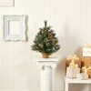 Nearly Natural 2-ft Frosted Pine Artificial Christmas Tree with 35 Clear LED Lights, Pinecones and Burlap Base - 4 of 4