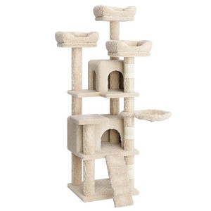 Cat Tree, Cat Tower for Indoor Cats, Multi-Level Cat Tower with 2 Roomy Condo - 1 of 4
