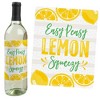 Big Dot of Happiness So Fresh - Lemon - Citrus Lemonade Party Decorations for Women and Men - Wine Bottle Label Stickers - Set of 4 - 2 of 4