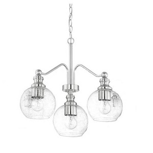 Sunset Oriana 3-Light Chandelier Seeded Glass Bright Satin Nickel - 1 of 3