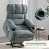 AndMakers 38.97 in. W Blue Fabric Massage Recliner with Remote Control, Tufted and Storage - 2 of 4