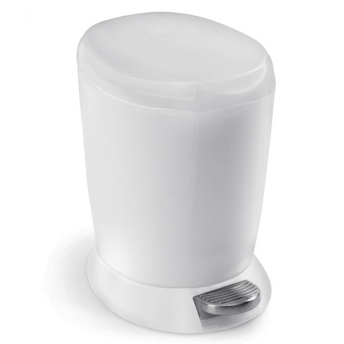 simplehuman 6L Round Bathroom Step Trash Can with Soft-Close Lid - White Plastic: Compact Garbage Bin, Touchless Operation - image 1 of 3