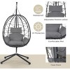 Patio Swing Egg Chair With Stand,Wicker Egg Chair,Hanging Basket Chair,Hammock Chair -Maison Boucle - 4 of 4