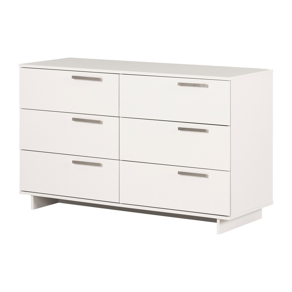 South Shore Cavalleri 6 Drawer Double Dresser Pure White: Laminated Particle Board, Anti-Tip Hardware -  91871118