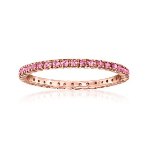 Pure Collection by Ross-Simons 0.30 ct. t.w. Pink Sapphire Eternity Band in 14kt Rose Gold - 1 of 4