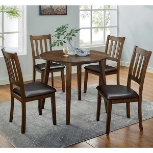 NicBex Round Dining Table Set for 2 Transitional Solid Wood Round Dining Table with 2 Chairs for Kitchen - 1 of 4