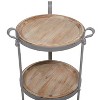 Industrial Metal Round Tiered Table Gray - Olivia & May: No Assembly, 3-Shelf Storage - 4 of 4