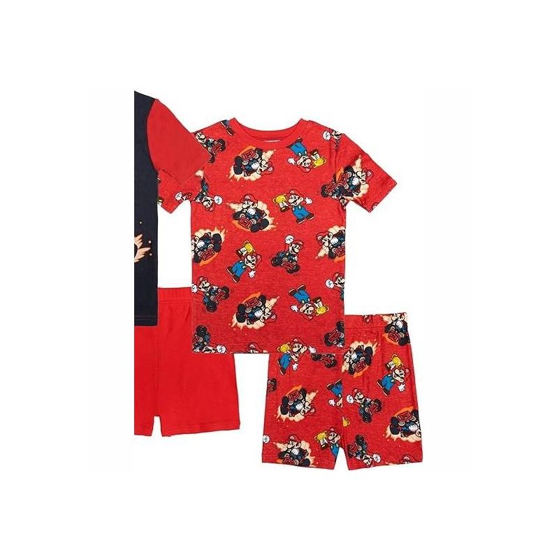 Super Mario Kart Little/Big Boy's 4-Piece Cotton Pajama Set, 3 of 4