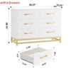 Pink/White/Black Dresser for Bedroom w/ 6 Drawers Wood Chest of Drawers TV Stand Morden Dresser for Closet/ Living Room/ Hallway/ Nursery - 4 of 4