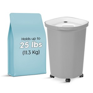 IRIS USA 25Lb/30Qt WeatherPro Airtight Pet Food Storage Container with Scoop and Casters - 1 of 4