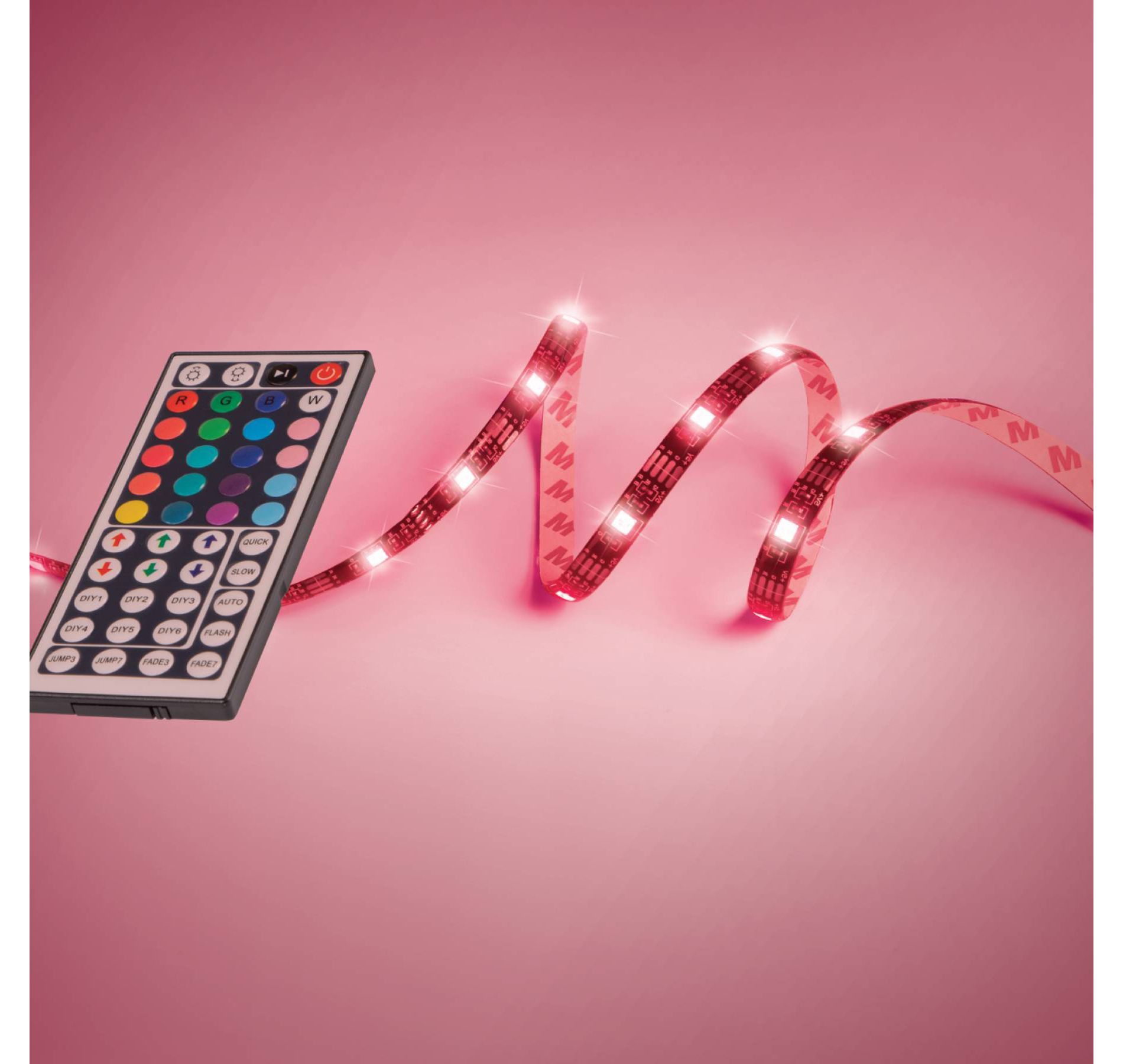 West & Arrow 13.1' LED Flexible Red/Blue/Green Strip Lights USB Powered Timer Remote Control Indoor Use 90 LEDs