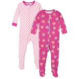 Gerber Baby & Toddler Girls Snug Fit Footed Cotton Pajamas, 2-Pack