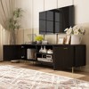 FUFU&GAGA 2-Doors Entertainment Centers TV Stand With Storage Shelves - 3 of 4