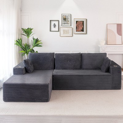 MAXYOYO 110" Modular Sectional Sofa Couch, with L-Shape Chaise, Modern Boneless Couch for Living Room, No Assembly Required