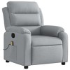 vidaXL Massage Recliner Chair Light grey Polyester Single - 3 of 4