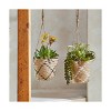 TAG Seagrass Diamond Pattern Hanging Planter White. 7.0L x 7.0W x 6.75H Holds up to 6inch drop in pot - 2 of 2
