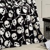 Plazatex Skull Bones Micro Plush Decorative Halloween Throw Blanket  50" X 60" Black And White - image 3 of 4