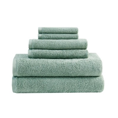 6pc Aure Cotton Antimicrobial Bath Towel Set Green - Clean Spaces 6pc Aure Cotton Antimicrobial Bath Towel Set Green - Clean Spaces