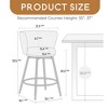 Counter Height Bar Stools Set of 2, 360° Swivel Upholstered Barstools with Backs and Metal Legs, 26" H Seat Height  - Leovsnove - 3 of 4