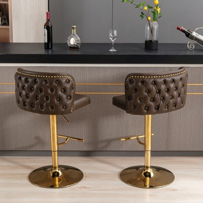 NicBex Set of 2 Bar Stools for Kitchen Island,Swivel Counter Bar Stools with Adjustable Seat Height,Bar Chairs for Dining Rooms,Kitchens